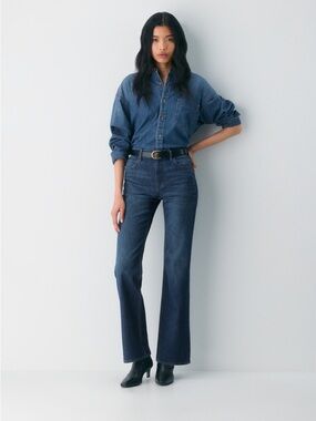 Denim Forum Chloe High-Rise Dark Blue Bootcut Jeans